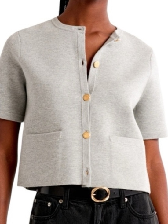 Abercrombie & Fitch Sweaters - Abercrombie & Fitch Luxe Loft Short Sleeve Button Cropped Cardigan